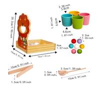 SZLIFE Palline in tazze, giocattolo per ordinamento e abbinamento dei colori, regali per sviluppare le abilità matematiche, giocattoli con palline di legno,