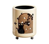 SZLIFE Pattumiera a Pois per Il Riciclaggio, Doppio Strato, 12 Litri, con Ruote, Moderna pattumiera per rifiuti, per Camera da Letto, Bagno, Cucina, Pattern Gatto