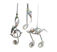 SZLIFE Pendenti Albero di Natale Decorazioni Natalizie Ghirlanda Ornamenti Trasparenti in Pp E Acrilico Resistenti Adatti per Feste Matrimoni Celebrazioni D, 3 Note Musicali