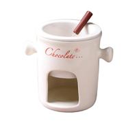 SZLIFE Pentola Fonduta Cioccolato Scaldino Burro Riscaldatore Fonduta Formaggio Porcellana Adatta per Merenda Cucina, Bianco