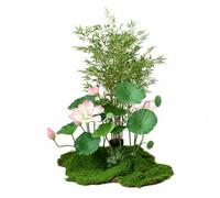 SZLIFE Piante artificiali bambù, composizione artificiale con vaso in ceramica, simulazione realistica per interni, aspetto naturale per matrimonio, Stile C - Muschio di seta marr