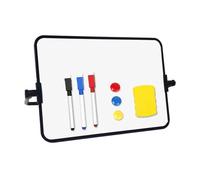 SZLIFE Piccola lavagna bianca per la pianificazione, versatile, compatta, liscia, cancellabile, bifacciale, formato A4, portatile, cancellabile a secco, per, Nero