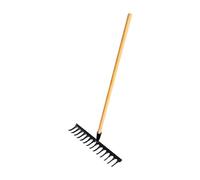 SZLIFE Rastrello da Giardino per Foglie Prato rastrellano Spazzatura Cortile rastrellano in Legno Maniglia per di Raccolta del Cortile, 14 Denti 48x12x10cm