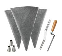 SZLIFE Sacchetto per stucco per piastrelle, sacchetto per malta, portatile in pelle PU, sacchi per tubazioni in cemento, giuntatrice per mattoni per, Grigio