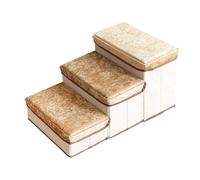 SZLIFE Scale per animali domestici con contenitore, gradini pieghevoli per divani e poltrone, scaletta extra larga per cuccioli, per divano, salotto, Marrone