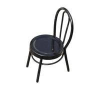 SZLIFE Sedia in Miniatura per casa delle Bambole, Simulazione in Metallo, Giocattolo per Finta, Decorazione per casa delle Bambole Moderna per architettura, Nero