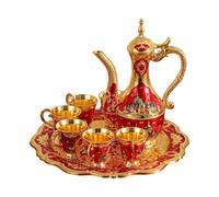 SZLIFE Set da tè in Lega di Zinco, Kit per del Vino, Design retrò, Decorativo, Multifunzionale, Europeo, per Feste, Cucina, Bar, casa, Rosso