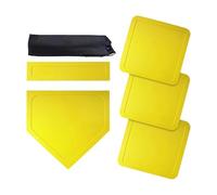 SZLIFE Set di basi da Baseball con Base di casa, Attrezzatura Versatile per l'allenamento di Baseball, basi da Lancio per la Palestra in Giardino, Giallo