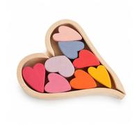 SZLIFE Set di Bloc Cuori in Legno: Puzzle Cuore Legno per lo Sviluppo e l'Estetica della Cameretta