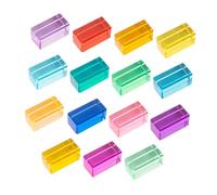 SZLIFE Set di blocchi da costruzione arcobaleno, cubi acrilici trasparenti, giocattolo impilabile per l'allenamento motorio fine, per la scuola, 15 Pz