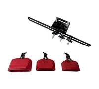 SZLIFE Set di blocchi per campanacci da 4", 5" e 6" con robusto supporto, strumento a percussione latino per l'insegnamento, batteria per, Rosso