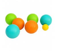 SZLIFE Set di Bocce in Legno Colorate per Famie, Gioco da Spiaggia e Giardino con 7 Bocce e, Borsa Rete Inclusa