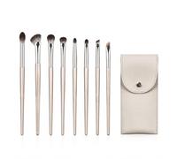 SZLIFE Set Pennelli Trucco Oc Professionali, Kit Pennelli Make Up con Setole Sintetiche, per make up, Set di 8 pennelli per trucco dorati con setole morbide e borsa