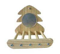 SZLIFE Specchio per pappagalli, Giocattolo per pappagalli, Decorazione, Sollievo dalla, Divertimento, salvaspazio, Supporto per Gabbia, Specchio per, Colore del Legno