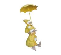 SZLIFE Statua di Anatra con Ombrello, Decorazione da Giardino, Collezione di Statuette Decorative in Resina, Scultura di Animali per Esterni, Style B