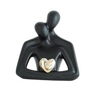 SZLIFE Statua di coppia abbracciata, statuetta di amanti, scultura creativa, artigianato, arredamento per la casa, per mensola, scrivania, soggiorno, Nero