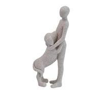 SZLIFE Statuetta Raffigurante Un Uomo con Un Cane, Accessorio per sculture Che creano Legami emotivi, Versatile per Animali, 2,5x1,7x6,7, Grigio Chiaro