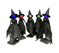 SZLIFE Statuette di Streghe, Decorazioni per Halloween, Fatte a Mano, Fai da Te, Versatili, sculture, Statue con Luce, per Tavolo, caminetto, Regalo per, 5 Pezzi
