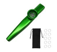 SZLIFE Strumento musicale Kazoo per bambini, flauto, accompagnamento musicale portatile con diaframmi, bocchino e copertura per lezioni di musica a Natale, Verde