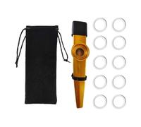 SZLIFE Strumento musicale Kazoo per bambini, flauto, accompagnamento musicale portatile con diaframmi, bocchino e copertura per lezioni di musica a Natale, Oro
