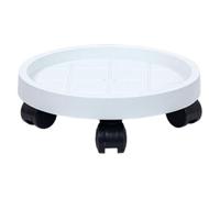 SZLIFE Supporto per Piante su Ruote Bianco con Ruote, Robusto, con Serbatoio d'Acqua, Silenzioso, per spostare vasi di Fiori da Giardino, per Esterni, Diametro 40 Cm