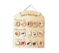 SZLIFE Tabella della routine quotidiana per bambini, tabella delle faccende in legno per bambini, percezione visiva, programma visivo per la scuola