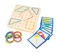 SZLIFE Tavola Geometrica in Legno, Blocco Didattico Manipolativo per La Matematica.