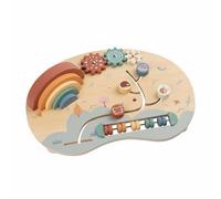 SZLIFE Tavola Sensoriale Bambini Gioco Interattivo Incastri Blocchi Arcobaleno Ganci Binari Perline Legno Apprendimento Adatta a Casa Gioco Libero Interazione Genitori Figli