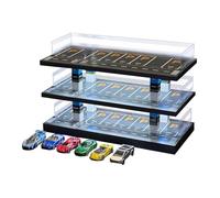 SZLIFE Vetrina espositiva per Modelli di Veicoli pressofusi in Scala 1:64, Garage per Auto pressofusi in Acrilico con 6 Auto, Scenario, parcheggio, vetrina, 3 Strati