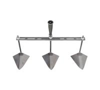 SZLIFE Zappa da Giardino con Testa Triangolare, aratro Manuale, Zappa da Giardino in Acciaio, attrezzo Manuale agricolo Regolabile per Principianti, 50 Cm Tre Teste