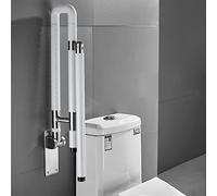 SZLXJMFL Maniglia di Sicurezza per Bagno Barra di Appoggio per WC asta Ribaltabile in Acciaio Inox Maniglie Resistenza Allo Scivolamento Bianco Adatto Agli AnzianiDisabili, 60cm