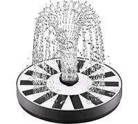 SZMP Fontana Solare con Pannello in Vetro 100% Aggiornato,2024 Nuovo Pompa per Fontana Solare con 8 Ugelli e 4 Fissatori,per Bagno per Uccelli,Acquario,Stagno o Decorazione del Giardino