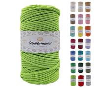 Sznurkomania, Cordoncino di cotone 5 mm 100 m, 46 colori, colore bianco, filato macramè, filo di cotone intrecciato 5 mm con nucleo, cordoncino macramè, cordoncino per uncinetto