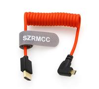 SZRMCC 8K 2.1 Micro HDMI Angolo retto a HDMI Cavo intrecciato ad alta velocità per Go-Pro Hero 3/4 Canon EOS M5 Sony A6000 A7III RX10 Nikon B500 Z6 Raspberry Pi 4 Atomos Ninja 2 Monitor