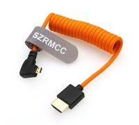 SZRMCC 8K 2.1 Micro HDMI Angolo sinistro ad HDMI Cavo intrecciato ad alta velocità per Go-Pro Hero 3/4 Canon EOS M5 Sony A6000 A7III RX10 Nikon B500 Z6 Raspberry Pi 4 Atomos Ninja 2 Monitor