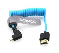 SZRMCC 8K 2.1 Micro HDMI Angolo sinistro ad HDMI Cavo intrecciato ad alta velocità per Go-Pro Hero 3/4 Canon EOS M5 Sony A6000 A7III RX10 Nikon B500 Z6 Raspberry Pi 4 Atomos Ninja 2 Monitor