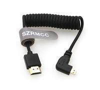 SZRMCC 8K 2.1 Micro HDMI Angolo sinistro ad HDMI Cavo intrecciato ad alta velocità per Go-Pro Hero 3/4 Canon EOS M5 Sony A6000 A7III RX10 Nikon B500 Z6 Raspberry Pi 4 Atomos Ninja 2 Monitor