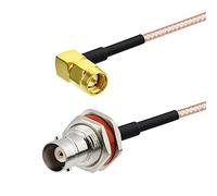 SZRMCC BNC femmina Paratia dado a SMA maschio ad angolo retto adattatore treccia coassiale prolunga RG316