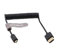 SZRMCC Cavo a spirale ad angolo retto da micro HDMI a HDMI ad alta velocità per fotocamere DSLR Canon, Sony, monitor ATOMOS (cavo a spirale dritto)
