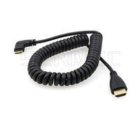 SZRMCC Cavo a spirale da mini HDMI ad angolo sinistro a HDMI ad alta velocità per Canon Sony DSLR Camera Monitor ATOMOS (mini HDMI-HDMI sinistro)