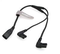 SZRMCC Cavo di alimentazione IEC 320 C8 a doppio C7 Y Splitter figura C8 maschio a 2 x C7 femmina AC cavo convertitore di alimentazione per monitor LCD parete HDTV Sky Q Box PS4 Xbox One (C8 a gomito