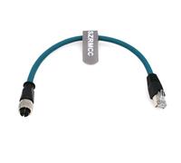 SZRMCC Cavo di rete Gigabit M12 X-Code da 8 pin femmina a RJ45 Ethernet Cat6A, ad alta flessibilità, schermato, impermeabile, per sensore di automazione di telecamere industriali (30 cm)
