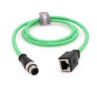 SZRMCC Cavo EtherCAT, cavo di rete Cat6 ad alta flessibilità, schermato e impermeabile, per sensore di fotocamera industriale, M12, D-Code da 4 pin maschio a RJ45 femmina, 1 m