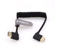 SZRMCC Cavo HDMI 8K 2.1 Ad Alta Velocità Da Angolo Sinistro a Destro - Ethernet a Spirale Intrecciato per Z Cam E2, Portkeys BM5, Atomos Shinobi Ninjav V Monitor, Canon Camera