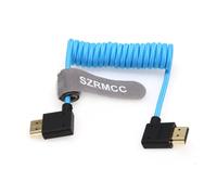 SZRMCC Cavo HDMI 8k 2.1HDMI da sinistra a destra HDMI intrecciato Ultra High Speed Soft HDMI Cavo per Z Cam E2 Portkeys BM5 Atomos Shinobi Ninjav V Monitor So-ny Canon, fotocamera blu