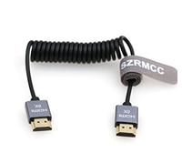 SZRMCC Cavo HDMI a spirale da 8 k 2.1 HDMI a HDMI cavo a spirale ultra ad alta velocità morbido per Z Cam E2 Portkeys BM5 Atomos Shinobi Ninjav V Monitor Sony Canon Camera (dritto HDMI-HDMI, grigio)
