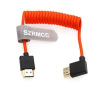 SZRMCC Cavo intrecciato a spirale ad angolo sinistro da 8k 2.1 HDMI a HDMI ad alta velocità per monitor Z Cam E2 Sony FX6 FX9 Canon EOS C70 C300 Portkeys BM5 Atomos Ninjav V Shogun Monitor