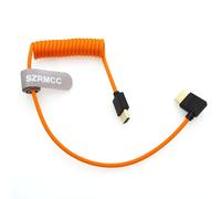 SZRMCC Cavo intrecciato a spirale ad angolo sinistro da 8k 2.1 HDMI a HDMI ad alta velocità per monitor Z Cam E2 Sony FX6 FX9 Canon EOS C70 C300 Portkeys BM5 Atomos Ninjav V Shogun Monitor