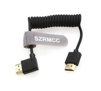 SZRMCC Cavo intrecciato a spirale ad angolo sinistro da 8k 2.1 HDMI a HDMI ad alta velocità per monitor Z Cam E2 Sony FX6 FX9 Canon EOS C70 C300 Portkeys BM5 Atomos Ninjav V Shogun Monitor