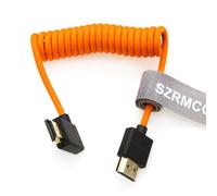 SZRMCC Cavo intrecciato a spirale ad angolo sinistro da 8k 2.1 HDMI a HDMI ad alta velocità per monitor Z Cam E2 Sony FX6 FX9 Canon EOS C70 C300 Portkeys BM5 Atomos Ninjav V Shogun Monitor